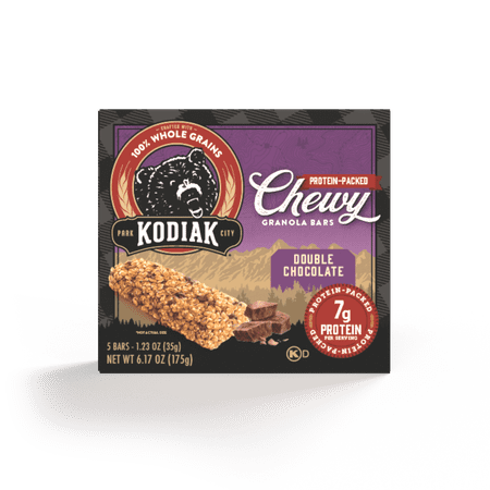 Kodiak Cakes Chewy Granola Bars, Double Chocolate Chewy Bars, 5 Ct, 1.23 oz