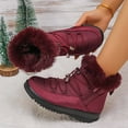 thumbnail image 6 of Fuwddey Ankle Boots for Women Short Winter Snow Boot with Warm Fleece Lined Solid Color Round Toe Side Zipper Mid-Calf Thick Bottom Flat Boots, 6 of 9