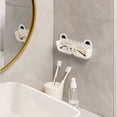 thumbnail image 4 of Adorable soporte for gafas y gafas de pared con cara de gato, organizador de estante de plástico que ahorra espacio for mesita de noche, baño y gabinete, diseño moderno con temática de gato en blanco, 4 of 4