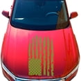 thumbnail image 1 of Distressed American USA US Flag Hood Vinyl Decal fits Most Pickup Trucks SUV Jeep Sedan EUA Flag Graphic Car Sticker (23" x 36", Lime-Tree Green), 1 of 8