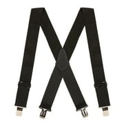 Suspender Store 42 IN Heavy Duty Non-Stretch Work Suspenders - BLACK Black 0-42-WORKBLACK-2-N