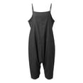 thumbnail image 5 of Ticikt Denim Jumpsuit Romper with Two Way Wear Style Loose Fit Ankle Length Overalls Casual Fashion Jumpsuit Pants,Color:Black,Size:M, 5 of 7