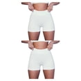 thumbnail image 2 of Greeniant Trajes de ejercicio de 2 piezas Pantalones cortos transpirables a prueba de sudor de cintura alta con tops cortos de un hombro Gimnasio Pantalones cortos blancos/L 2Conjunto, 2 of 6