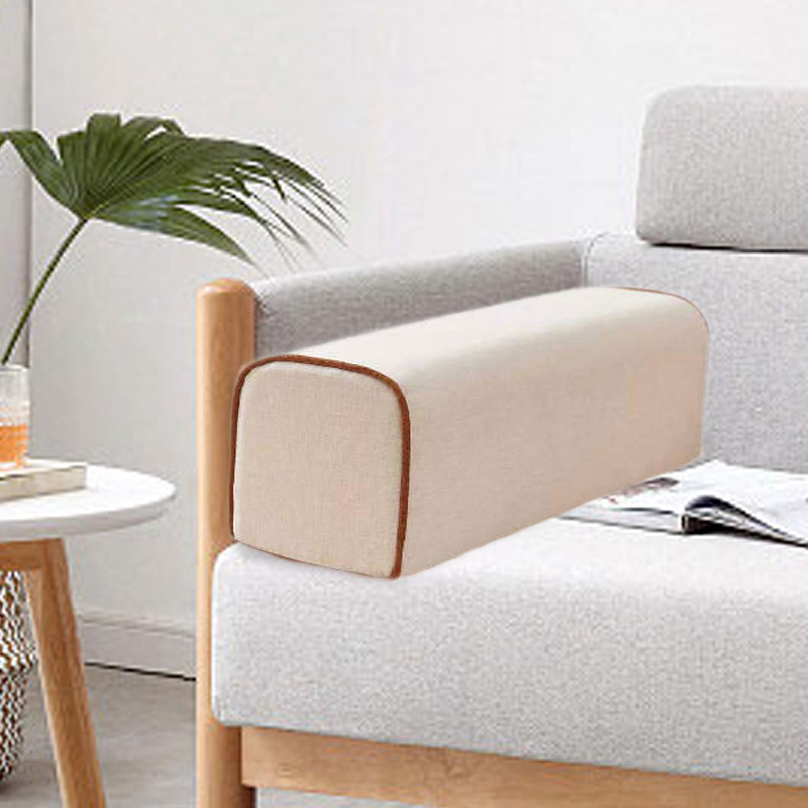 WLPZXP Armrest Cushion for The Couch, Linen Armrest Cushion, Ergonomic, Washable Cover, beige