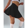 thumbnail image 3 of Womens Tennis Skirt with inner Shorts Pockets Shorts Crossover High Waisted Athletic Skorts Skirts for Golf Running Workout and Yoga Sports Activewear Black S, 3 of 7