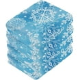 thumbnail image 4 of SKYSONIC Blue Snowflakes Cotton Washcloths Set of 6, Highly Absorbent Soft Fingertip Towel for Bathroom, Gym, Hotel and Spa, 12 x 12 Inch, 4 of 7