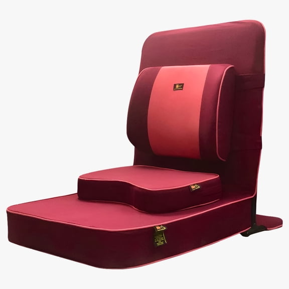 Friends of Meditation Extra Large Meditation and Yoga Chair with Backrest and Block - Maroon