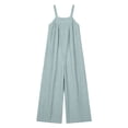thumbnail image 7 of VBVC Women's Striped Sleeveless Jumpsuit , Spaghetti Strap Wide Leg Romper For Women , Ladies' Casual Loose One Piece Outfit with Pockets,Green,S-2XL, 7 of 7