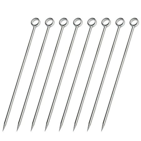 

HOMEMAXS 8pcs Stainless Steel Cocktail Picks Practical Fruit Pick Useful Stirring Stick Party Supplies for Home Bar (Cycle Head)