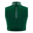 thumbnail image 2 of Miutii Kids Girls Sleeveless Shiny Rhinestone Sports Bra Jazz Latin Hip Hop Modern Ballet Dance Crop Tank Tops Green 12, 2 of 3