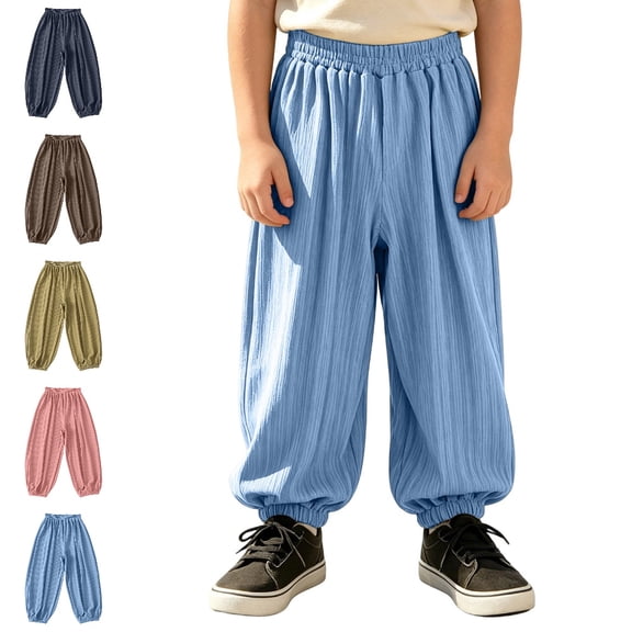UJNDER Boys Relaxed Fit for Kids Everyday Trousers for Boys and Girls Boys Pants,Sky Blue,3-4 Years