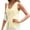 Beige, variant on Summer Scoop Neckline Women Solid Slim Fit Button Down Vest Waistcoat Tops