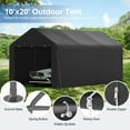 thumbnail image 2 of GOJOOASIS 10' x 20' Heavy Duty Carport Storage Shelter Car Canopy Tent with Side Walls, Black, 2 of 9