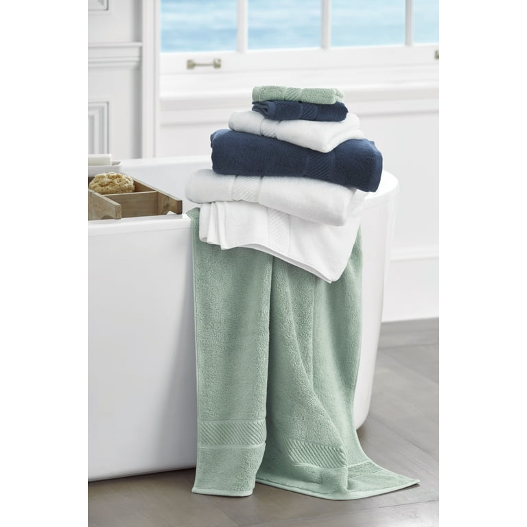 LOFT BY LOFTEX New Wave Soft Absorbent Quick Drying Bath Towel 6 Piece Set Blue Haze Walmart