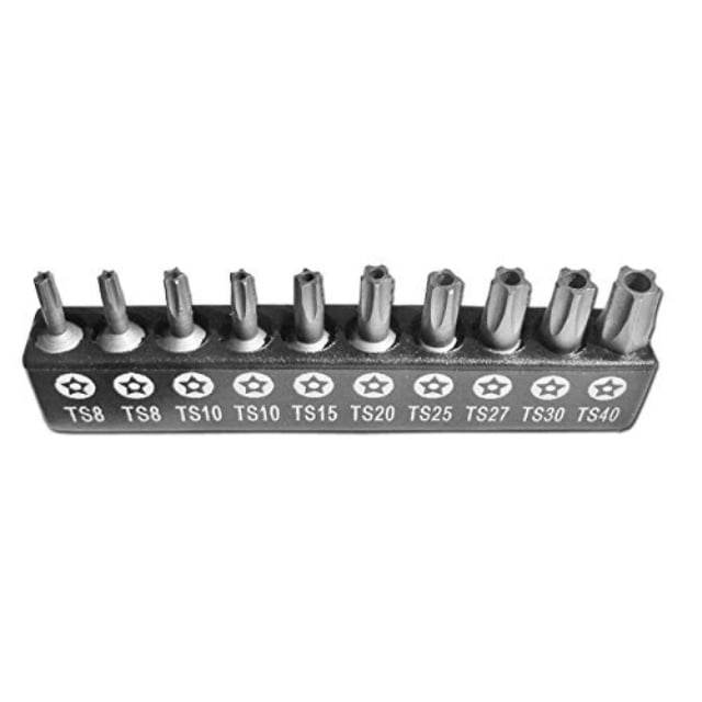 silverhill 5 point star tamper proof bit set, 10 piece