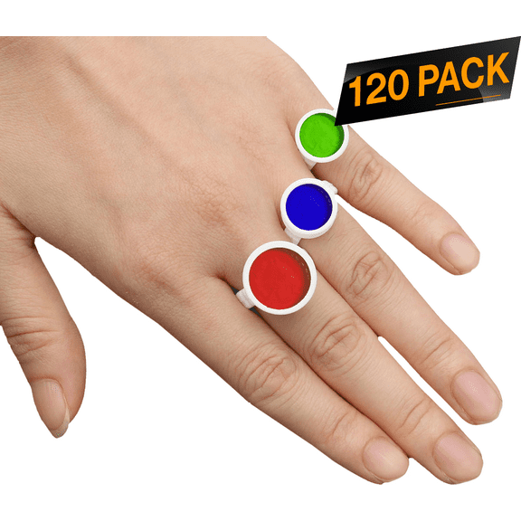 120 Pack - Makeup Rings Tattoo Ink Rings Cups Makeup Glue Ring Cup Disposable