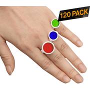 120 Pack - Makeup Rings Tattoo Ink Rings Cups Makeup Glue Ring Cup Disposable