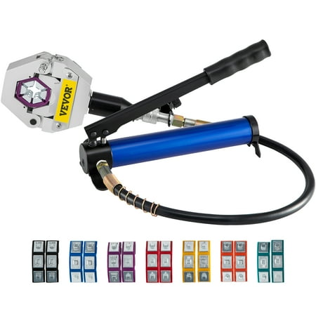 

VEVOR Manually Operated AC Hose Crimper FS-7842B Separable Hydraulic Hose Crimper Kit Manual Piston Valve For Aluminum Pump Air Conditioning Repair with 7 Dies Whole Set Handheld AC Hose