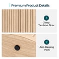 thumbnail image 4 of Linsy Home Fluted Coffee Table Sets 3 Pieces, Wood Living Room Table Set Include 40" Coffee Table, Fluted End Table Set of 2, Oak, 4 of 9