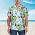 thumbnail image 6 of Picia Cute Floral Frog Gentle Cotton Regular Fit Short Sleeve Casual Hawaiian Shirt for Men-X-Large, 6 of 9