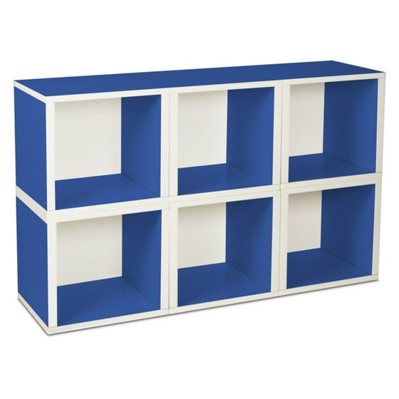 Way Basics Eco Stackable Modular Storage Cubes (6 Pack), Blue