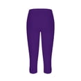 thumbnail image 5 of JULMCOMO Capri Pants for Women High Waisted Comfy Stretchy Yoga Pants Lounge Summer Workout Sports Compression Trousers Purple 3XL, 5 of 5