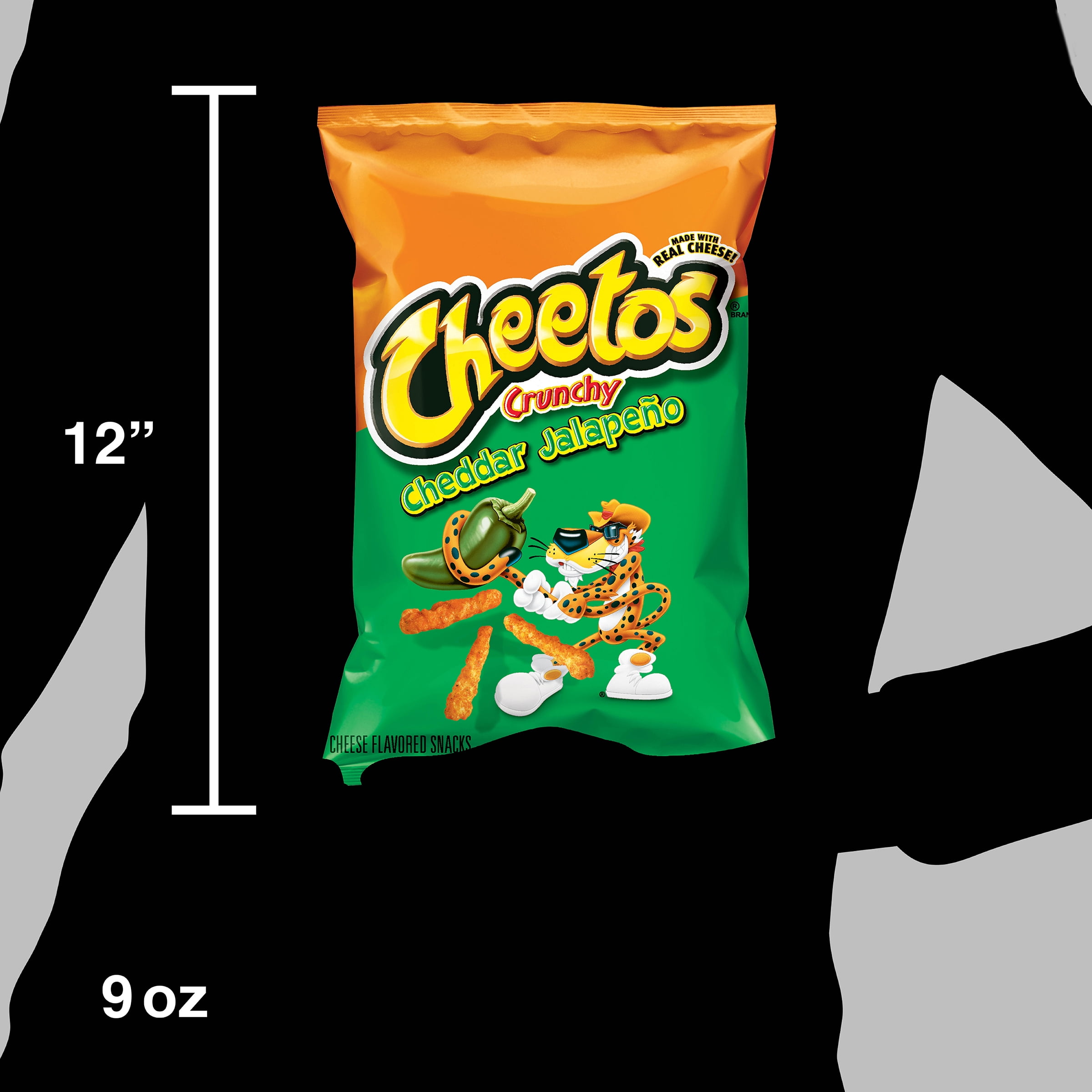 Cheetos Crunchy Cheddar Jalapeno Cheese Flavored Snacks, 2 Ounce (Pack of  64)