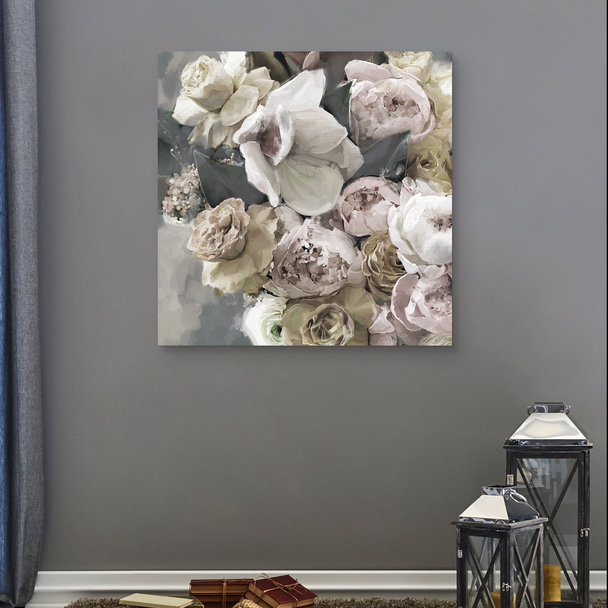 Blushing Blooms Gold by Studio Arts Canvas Art Print