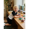 thumbnail image 3 of BemeyourBBs Toddler Baby Boy Summer Clothes 2 Pieces Outfit Waffle Knit Contrast Short Sleeve T Shirts and Pockets Shorts Set, 3 of 9