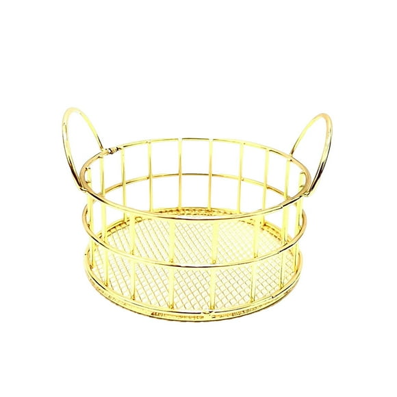 Billuyoard Cubo de almacenamiento de hierro de con asa, cesta para artículos diversos, organizador de aperitivos, cestas de Control remoto, hogar, Almacenamiento y organización del hogar Oro Billuyoard HA082151-01