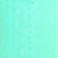 thumbnail image 1 of Ahgly Company Indoor Square Solid Turquoise Blue Modern Area Rugs, 4' Square, 1 of 4