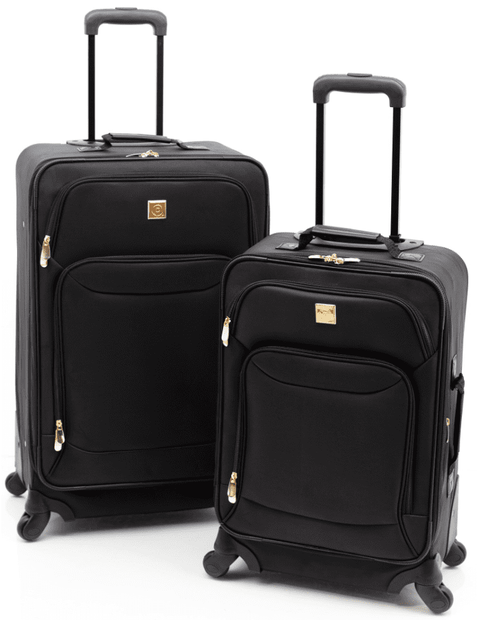 Protege - Protege 2 piece expandable spinner carry on and checked luggage set Black (Walmart ...