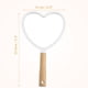 thumbnail image 4 of Espejo de maquillaje portátil Unique Bargains con mango de madera en forma de corazón blanco, 4 of 7