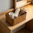 thumbnail image 4 of Woven Storage Basket for Desktop and Home Organization | Handwoven Wicker Storage Bin for Clutter Management and Decor, 4 of 5