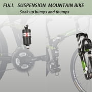 Eurobike 27.5” Full Suspension Folding Mountain Bike Foldable Frame Bicycle Disc Brakes Men or Women Bikes for Afults Green