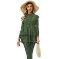 thumbnail image 2 of IBTOM CASTLE Modest Muslim Islamic Long Sleeve Burkini for Women Full Cover Swim Rashguard Hijab Swimsuit Bathing Suit 4XL Green, 2 of 7
