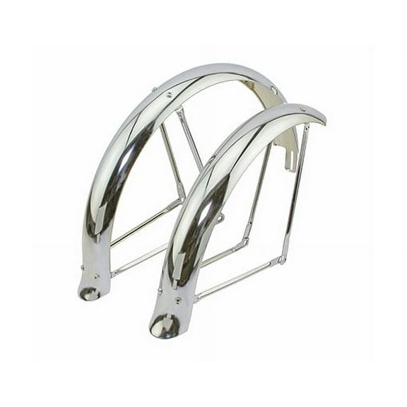 Alta Bicycle 20" Flared Adjustable Fender Set, (Steel Bicycle Chrome )