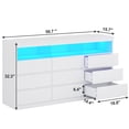 thumbnail image 2 of Afuhokles 9 Drawer Dressers for Bedroom with LED Light and Charging Station, White, 2 of 7