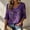 Light Blue, variant on Womens Purple Floral & Hummingbird Print Alzheimer'S Awareness Support Tops Alzheimer Purple Ribbon 3/4 Length Sleeve V Neck T Shirts For Women