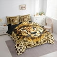 thumbnail image 3 of Manfei Kids Leopard Wildlife Twin Bedding Sets 7-Piece, Jungle Animal Bedding Comforter Set, Fashion Cheetah Print Reversible Sheet Sets, Microfiber Bedroom Decor, 3 of 7