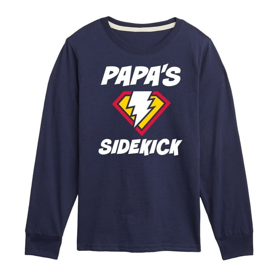 Instant Message - Dad & Son Matching Set - Papa & Sidekick - Men's & Kids Long Sleeve T-Shirt