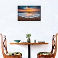 thumbnail image 6 of Beach Sunset Canvas Wall Art, Ocean Wave Print, Coastal Landscape Artwork for Living Room Bedroom Bathroom Decor, Ready to Hang, 6 of 6