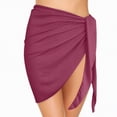 thumbnail image 5 of NIEWTR Beach Cover Up Wraps for Women Tie Side Short Sarongs Bikini Swimsuit Summer Coverups(Hot Pink,One Size), 5 of 9