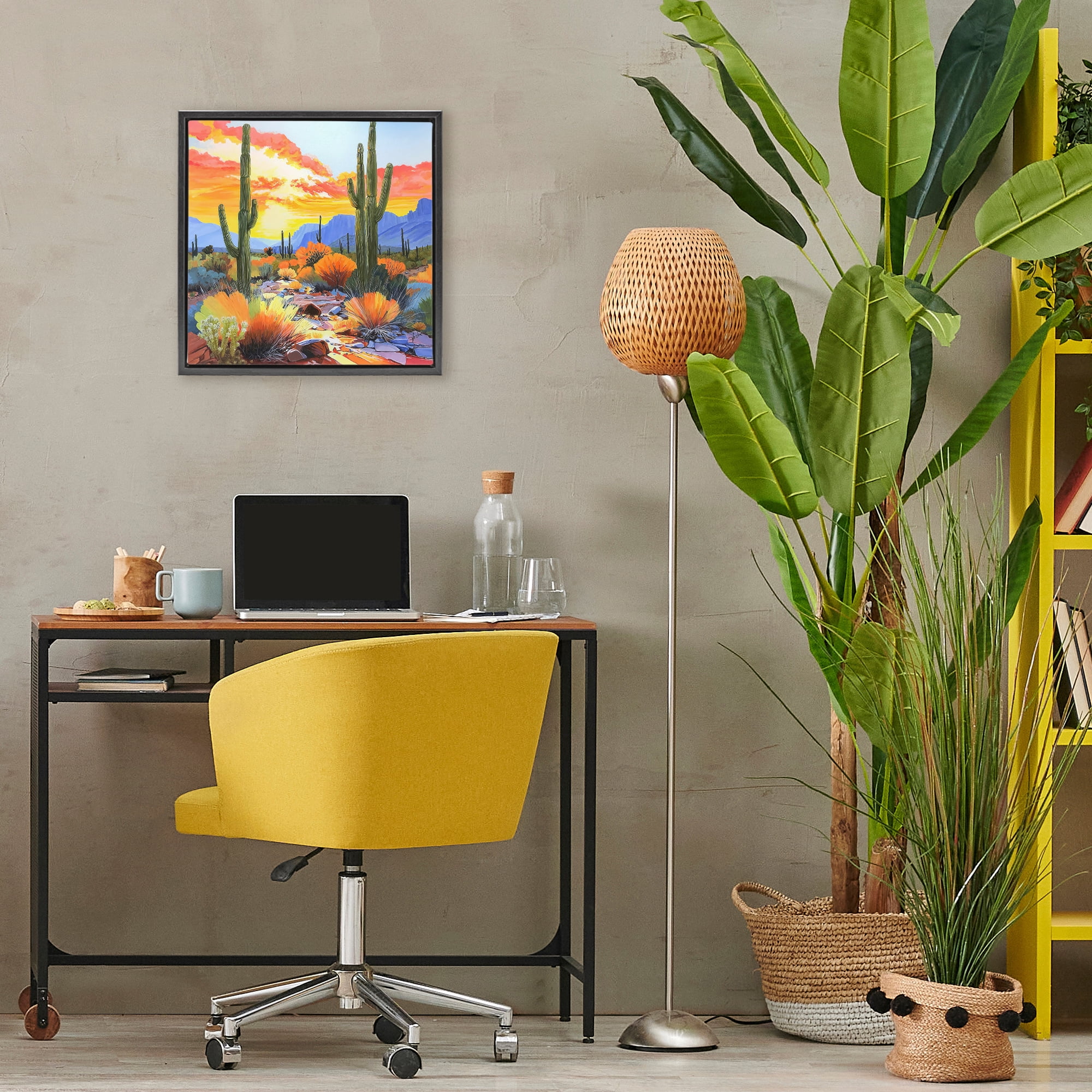 Stupell Industries Desert Splendor Cacti Black Framed Floater Canvas Wall Art, design by John Jaster