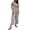 Grey, variant on Women's Solid Button Down Cropped Wide Leg Jumpsuit Casual Summer Gray S