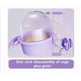 thumbnail image 2 of Yellow Anti-Spill Bird Feeder & Waterer with Semi-Enclosed Curved Cover, Splash-Proof Baffle, Non-Slip Perch - Detachable Design for Easy Refill & Cleaning, Universal Cage Compatibility, Eco-Friendly, 2 of 5