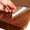 thumbnail image 1 of Clear Table Cover Protector Rectangle x . Transparent Plastic Table Protector -Scratch Clear Desk Mat for Office Desktop Dresser Dining Table FDA Compliant, 1 of 9
