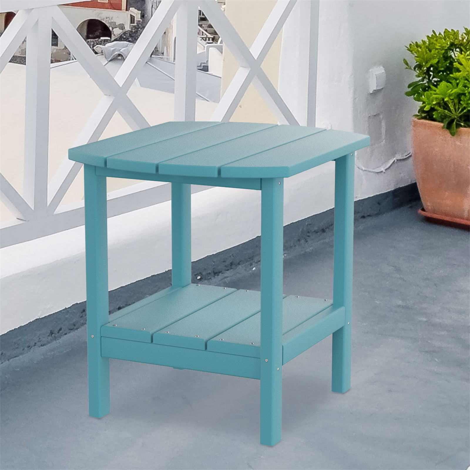 Williamspace Outdoor Side Table,Double Side Tables,AllWeather Material