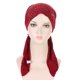 thumbnail image 4 of Gorro hiyab con adornos de diamantes para mujer - Poliéster y algodón elásticos - Diseño multicolor liso - Para todas las estaciones, 4 of 4