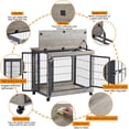thumbnail image 4 of Dog Crate Furniture Dog Cage with 3 Doors and Lift Top, Dog Kennels for Inside Space, Wooden Dog Crate on Wheels, Gray, 4 of 6